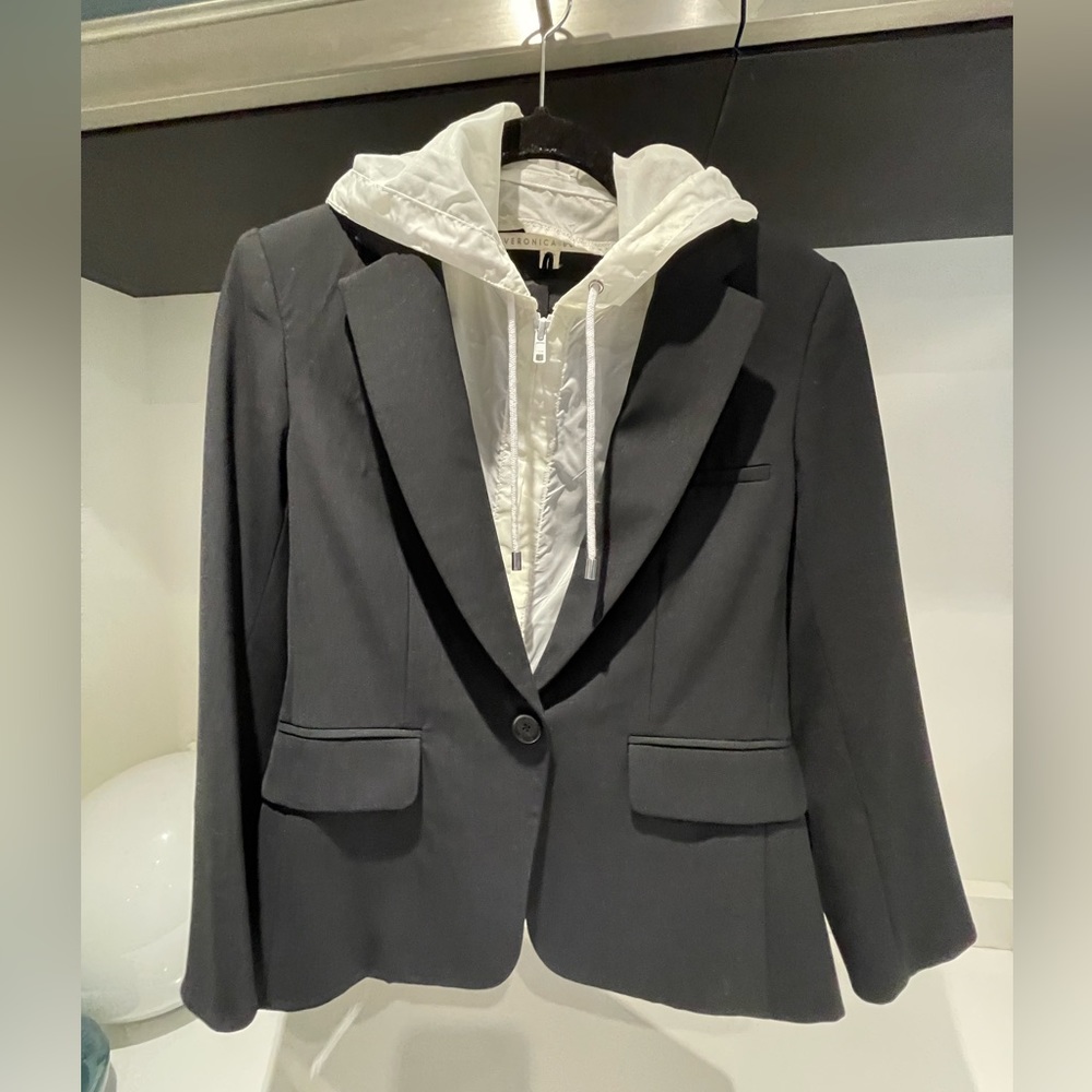 $698 Veronica Beard Black Classic Wool Dickey Jacket Blazer Single Button sz 4 - Picture 3 of 14
